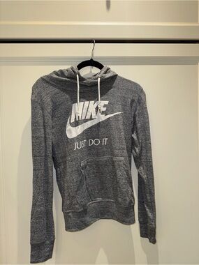 Nike Women’s Gray Logo Hoodie - 'Just Do It'